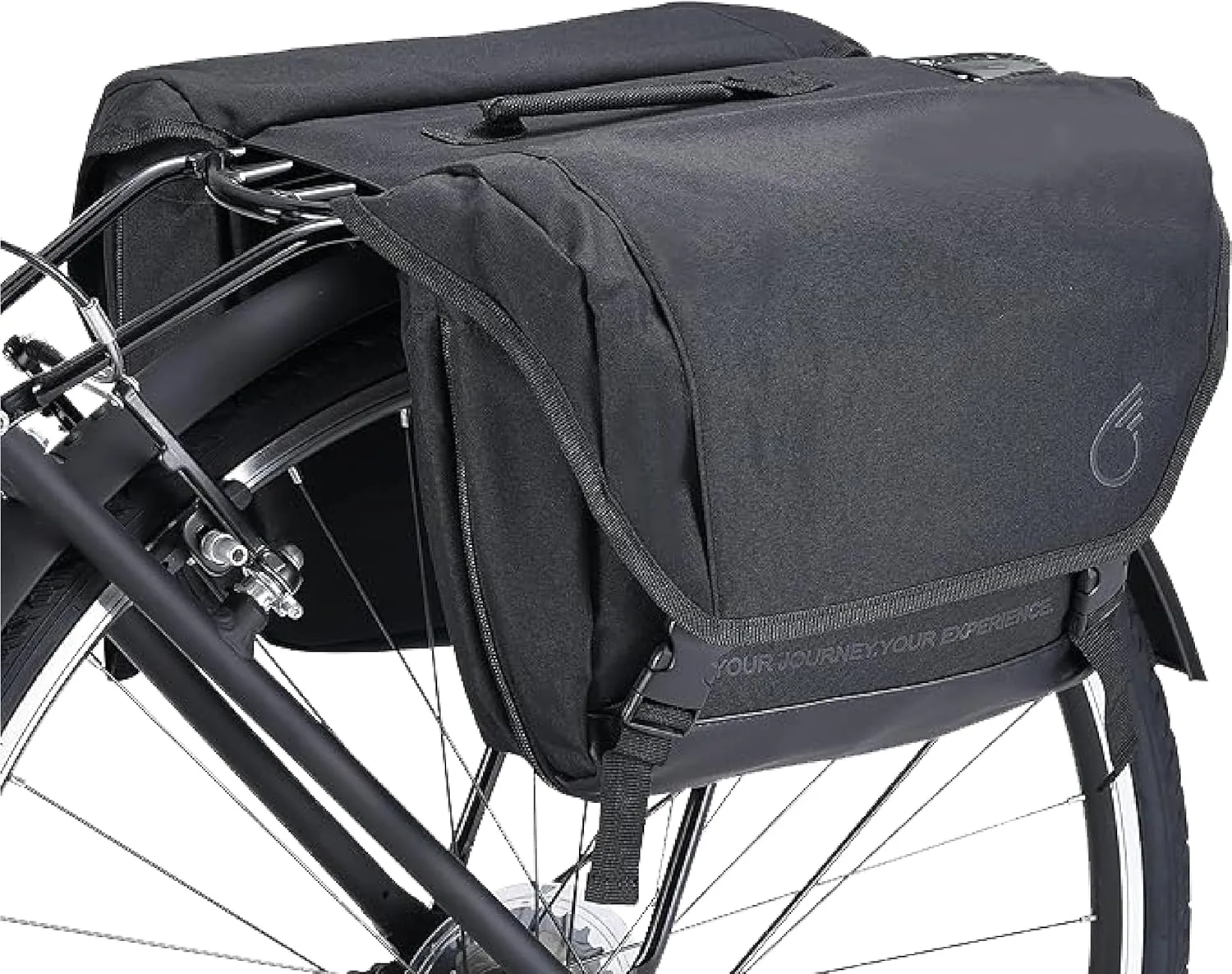 sixthreezero Dual Sided Bike Bag for Rear Rack, Waterproof Universal Bicycle Double Pannier Storage Bags, Cargo Trunk with Carry Handle