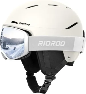 Ski Helmet and Goggles Set, Snowboard Helmet Goggles for Men Women & Youth, Shockproof Snow Helmet Anti Fog OTG Snow Goggles for Skiing Snowboarding