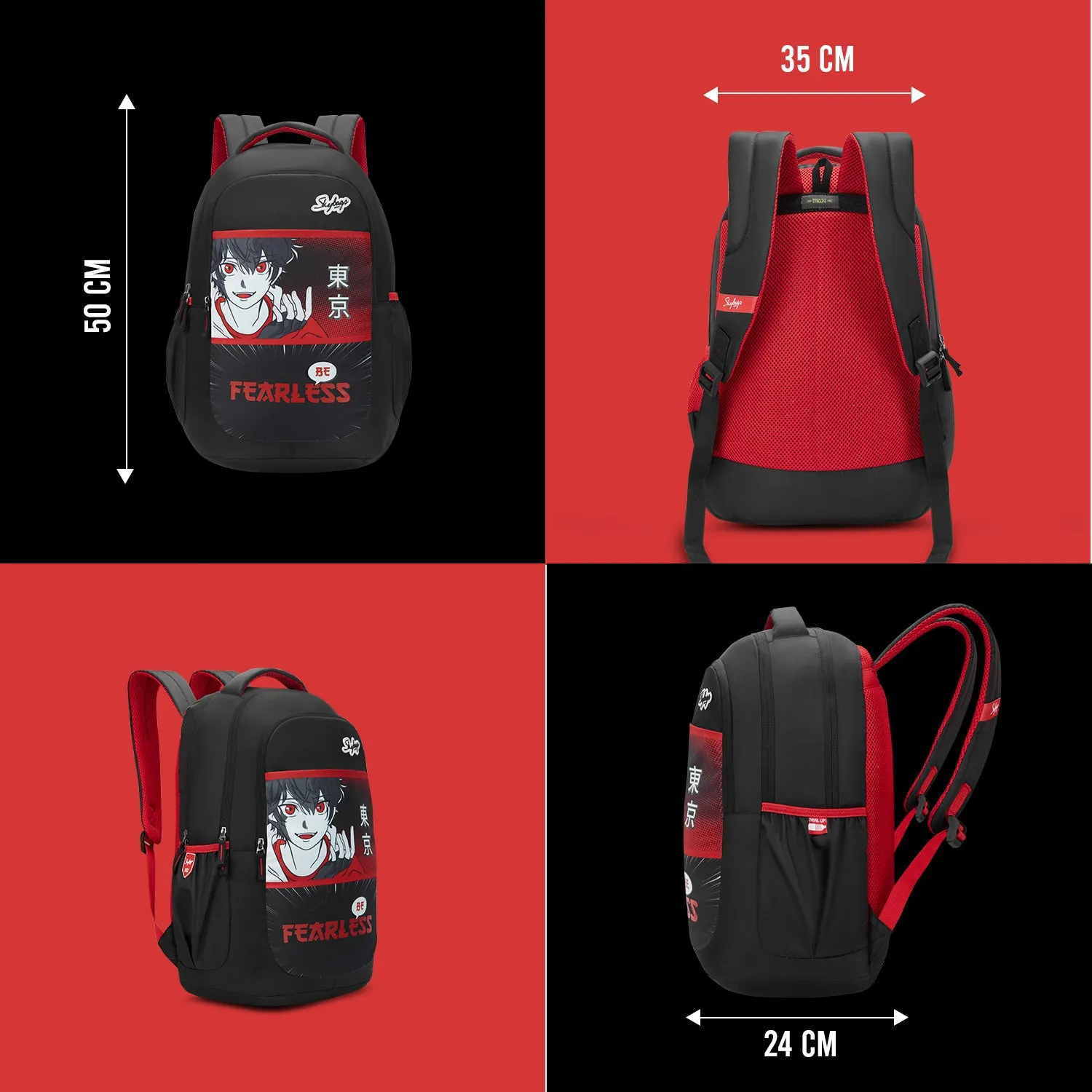 Skybags KYRO RC 03 SCBP REBEL RED BLACK