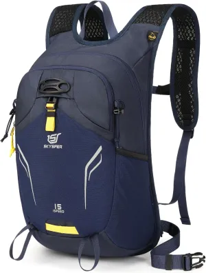 SKYSPER Small Hiking Backpack 15L Lightweight Day Pack Travel Hiking Daypack for Women Men(Navyblue)