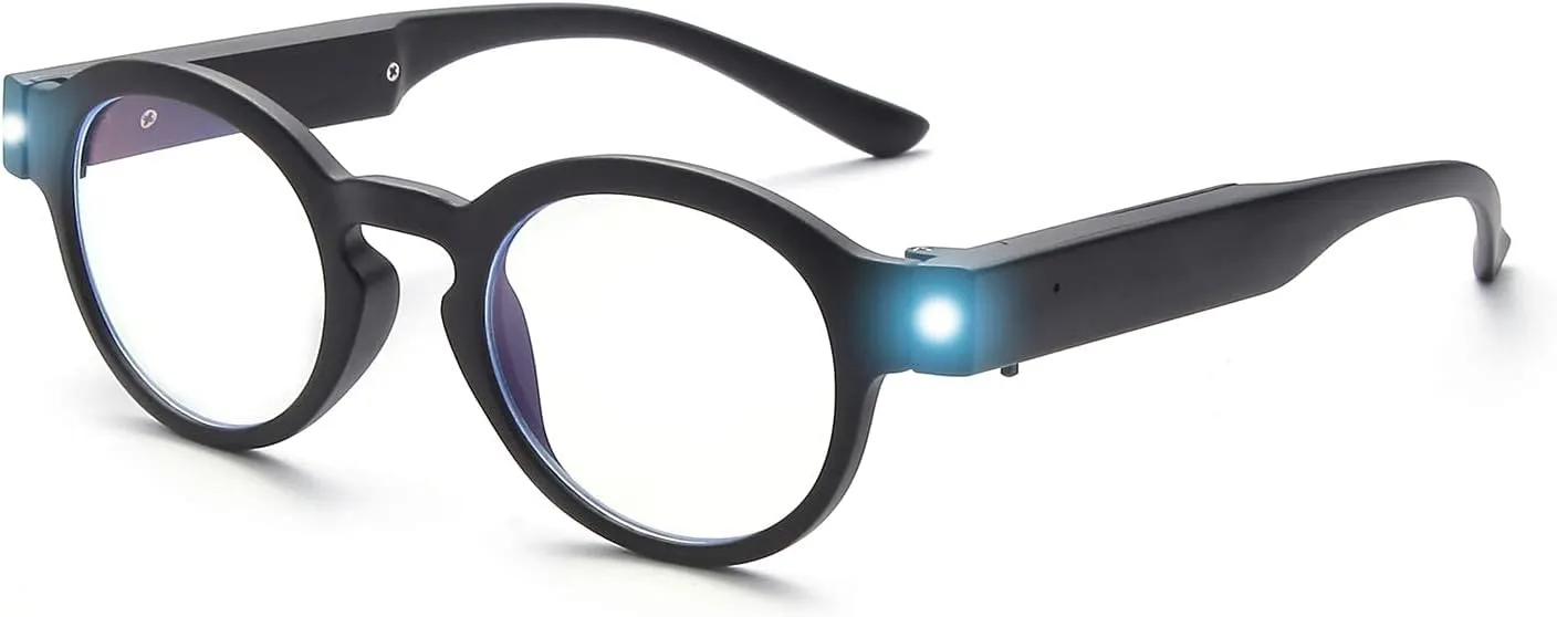 SKYWAY Rechargeable Reading Glasses with Lighted Reading Glasses for Men Women, Lighted Readers with Anti Blue Light Lens