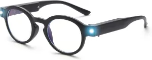 SKYWAY Rechargeable Reading Glasses with Lighted Reading Glasses for Men Women, Lighted Readers with Anti Blue Light Lens