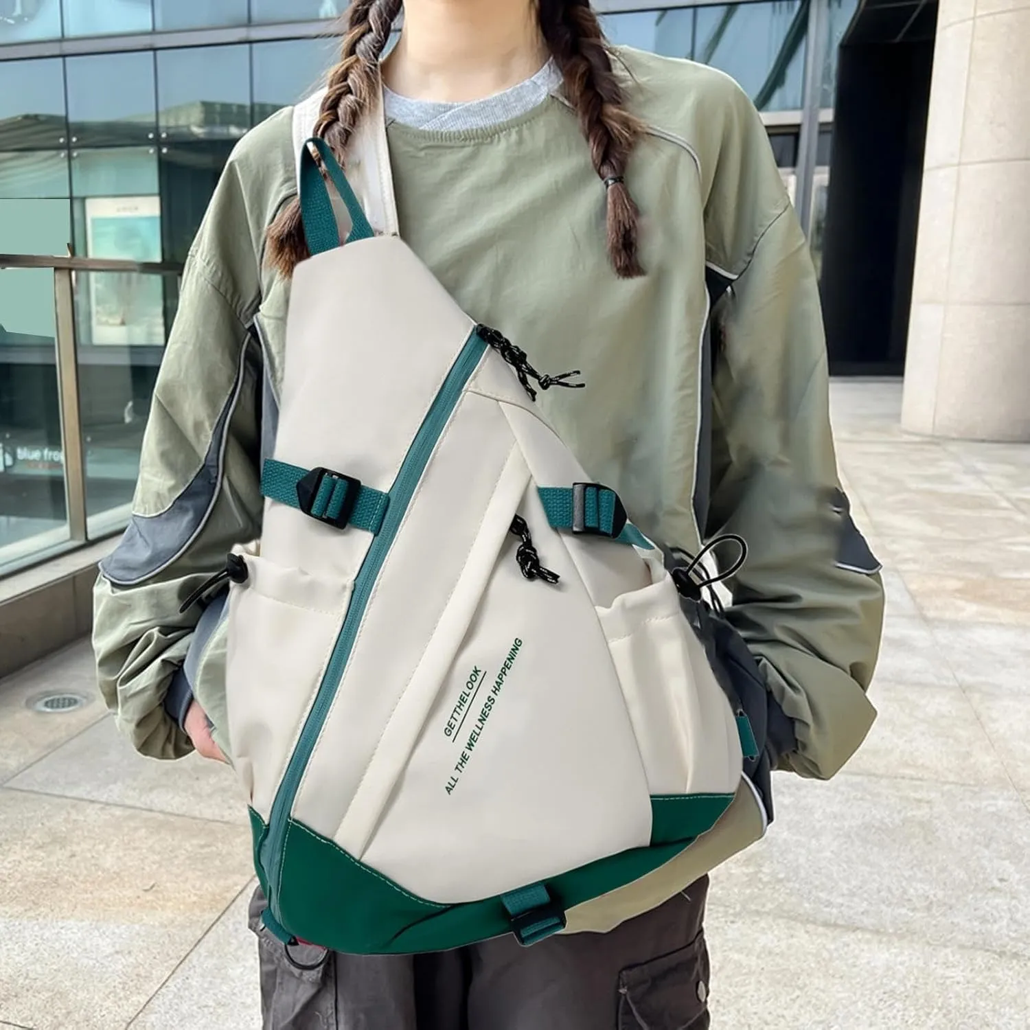 Sling Backpack - Casual Pack for Students | Shoulder Bag Travel Hiking Daypack | Stylish Sports Style Chest Pack for Camping Hiking Fitness, Large Capacity Sling Daypack