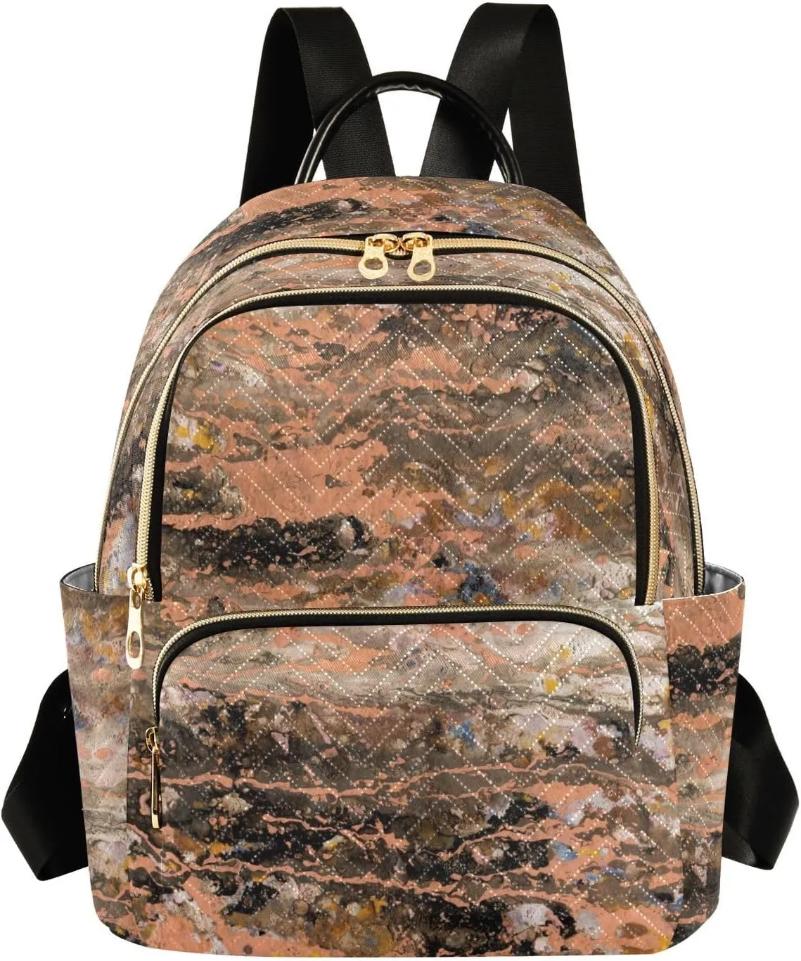 Small Backpack for Women Quilted Backpack Fashion Shoulder Bag Casual Daypack with Leather Carrying Handle(Pattren 4)