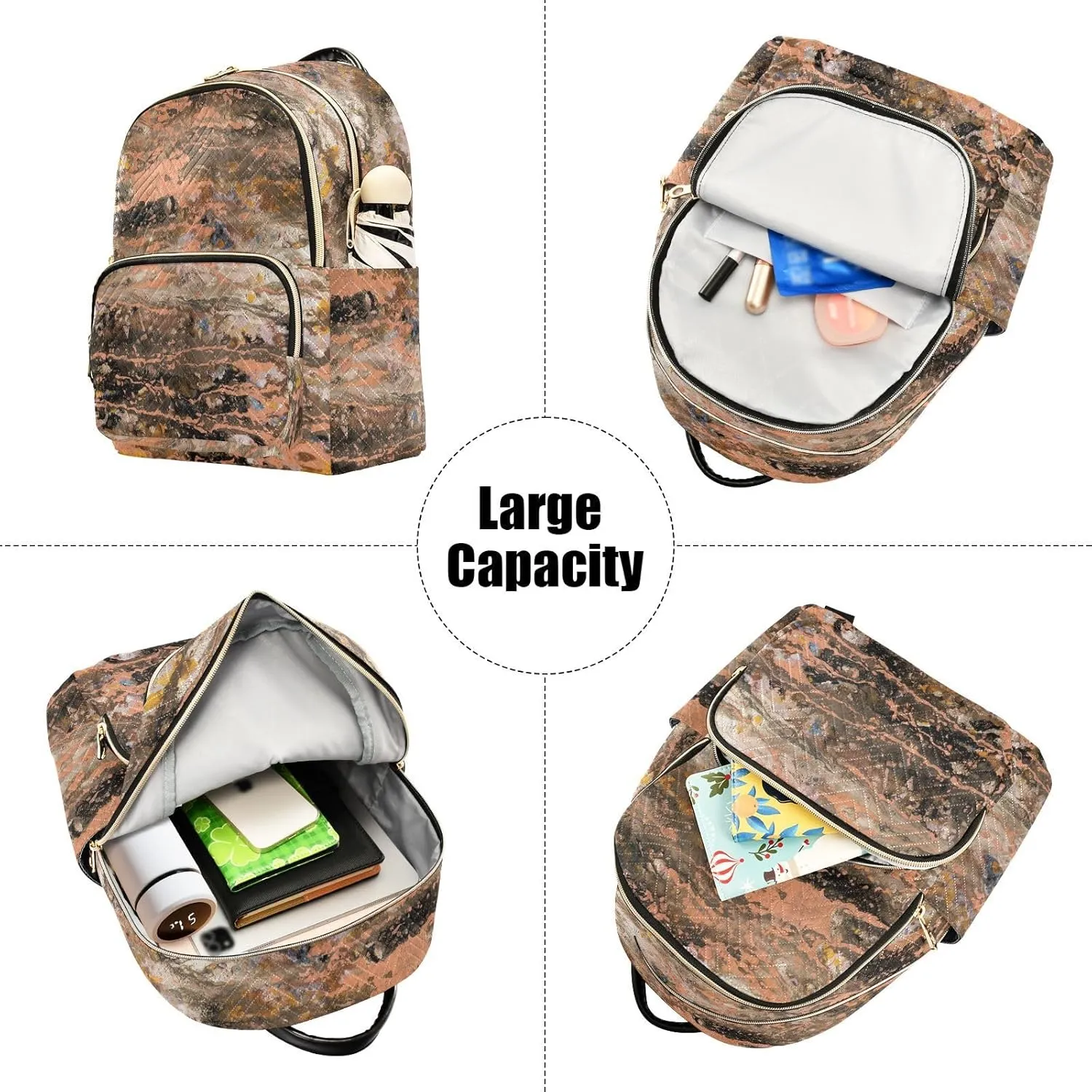 Small Backpack for Women Quilted Backpack Fashion Shoulder Bag Casual Daypack with Leather Carrying Handle(Pattren 4)