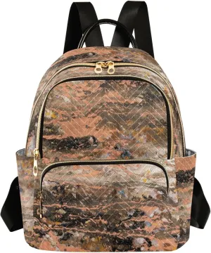 Small Backpack for Women Quilted Backpack Fashion Shoulder Bag Casual Daypack with Leather Carrying Handle(Pattren 4)