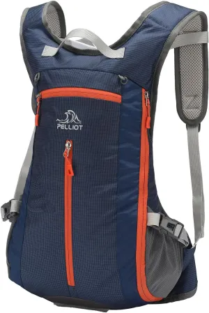 Small Hiking Backpack 15L Lightweight Travel Daypack Expandable Outdoor Back Pack for Women Men Navy Blue