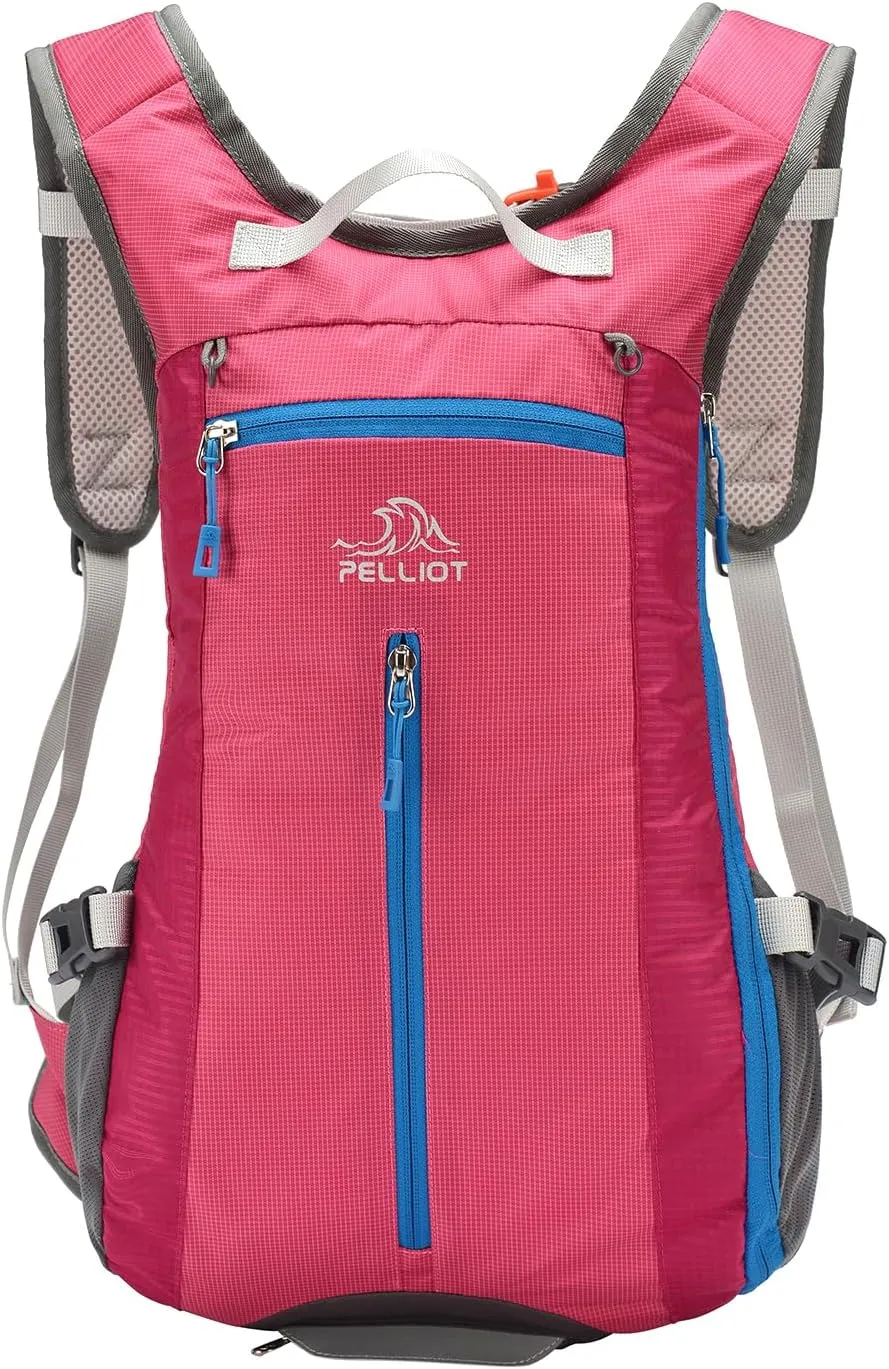 Small Hiking Backpack 15L Lightweight Travel Daypack Expandable Outdoor Back Pack for Women Men Rose