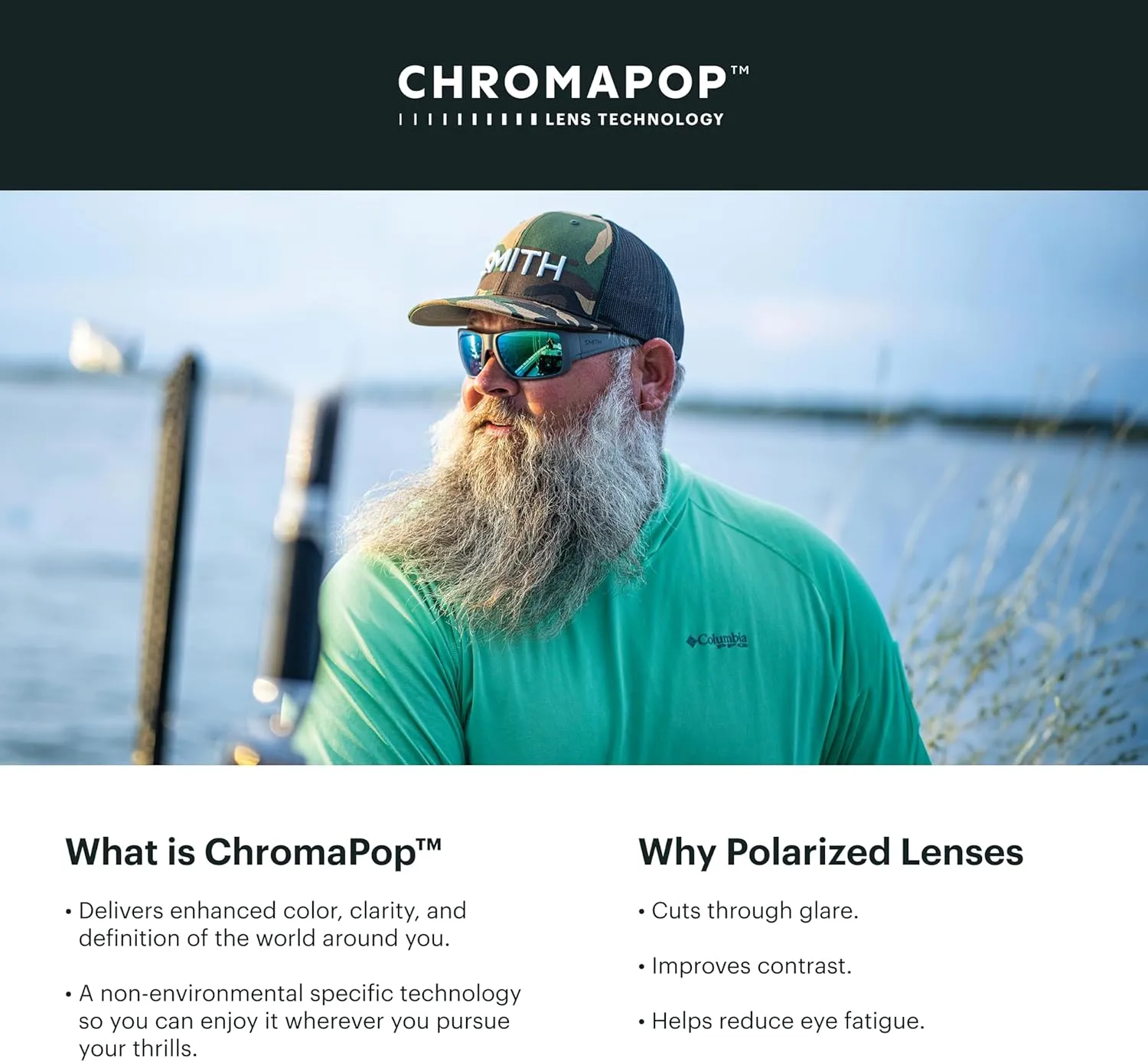 SMITH Guide’s Choice Sunglasses – Polarized Performance Sports Active Sunglasses – for Men & Women