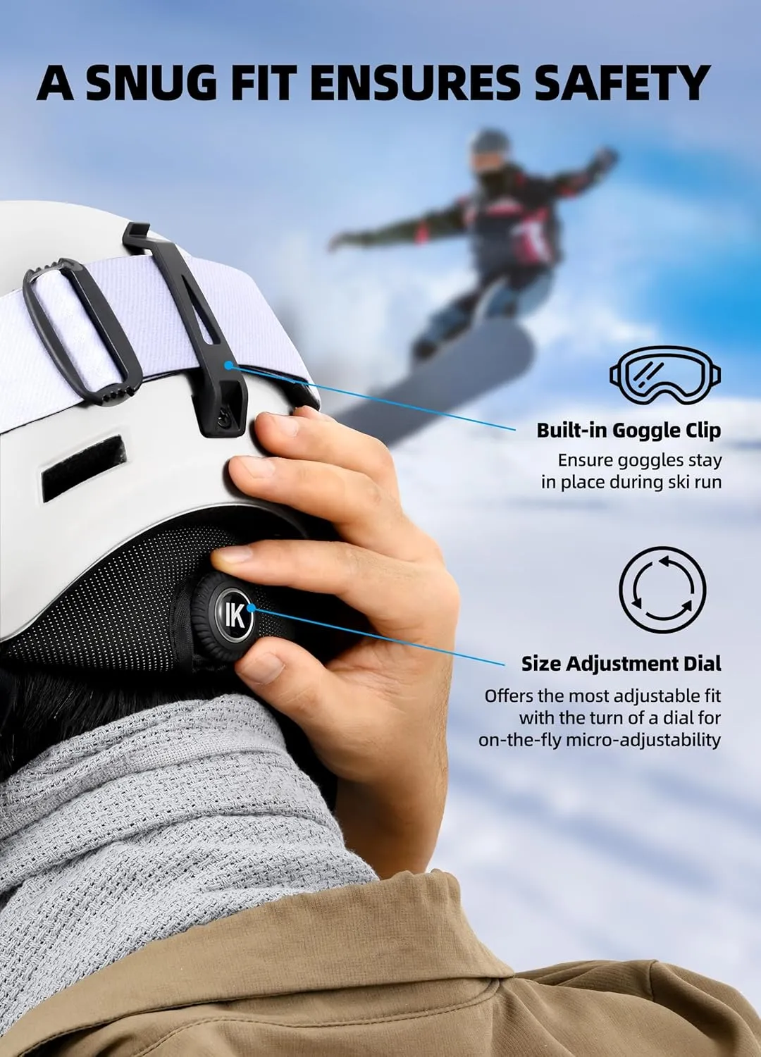 Snowboard Helmet Set with Goggles for Adults, Sturdy PC Shell & Shock-Absorbing EPS Foam & Soft Lining, Snow Sports Helmet and Glasses for Men and Women