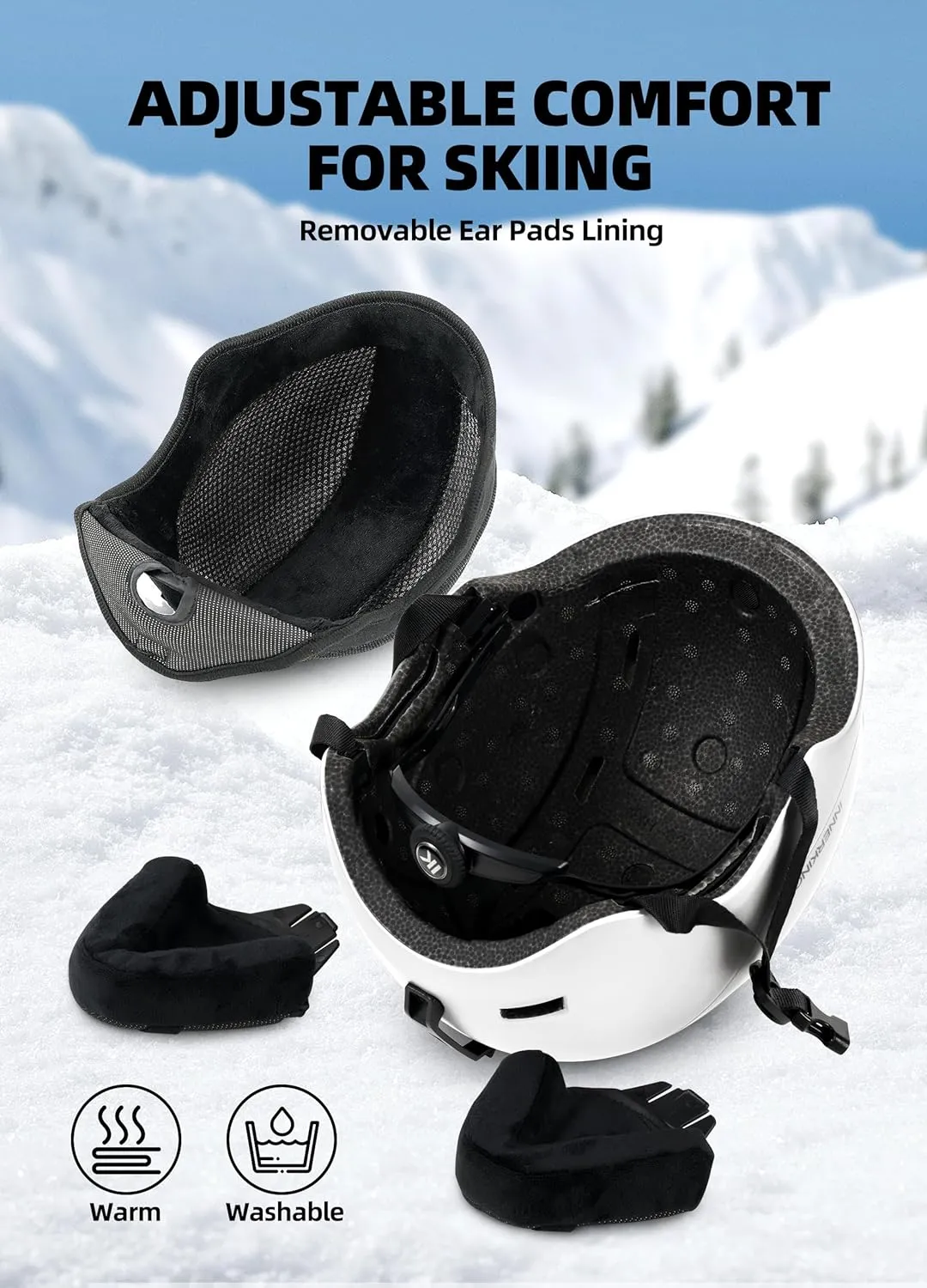 Snowboard Helmet Set with Goggles for Adults, Sturdy PC Shell & Shock-Absorbing EPS Foam & Soft Lining, Snow Sports Helmet and Glasses for Men and Women