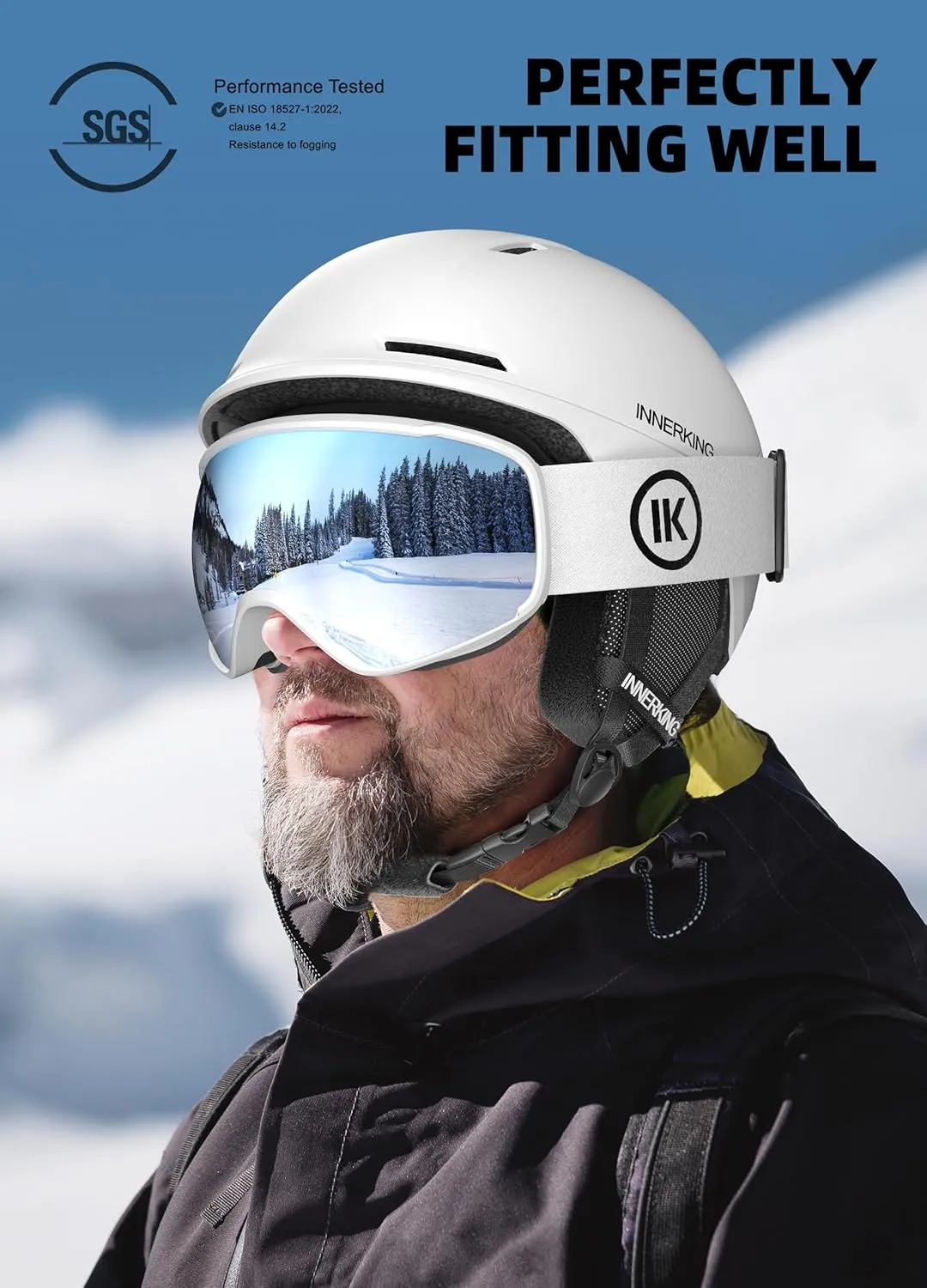 Snowboard Helmet Set with Goggles for Adults, Sturdy PC Shell & Shock-Absorbing EPS Foam & Soft Lining, Snow Sports Helmet and Glasses for Men and Women
