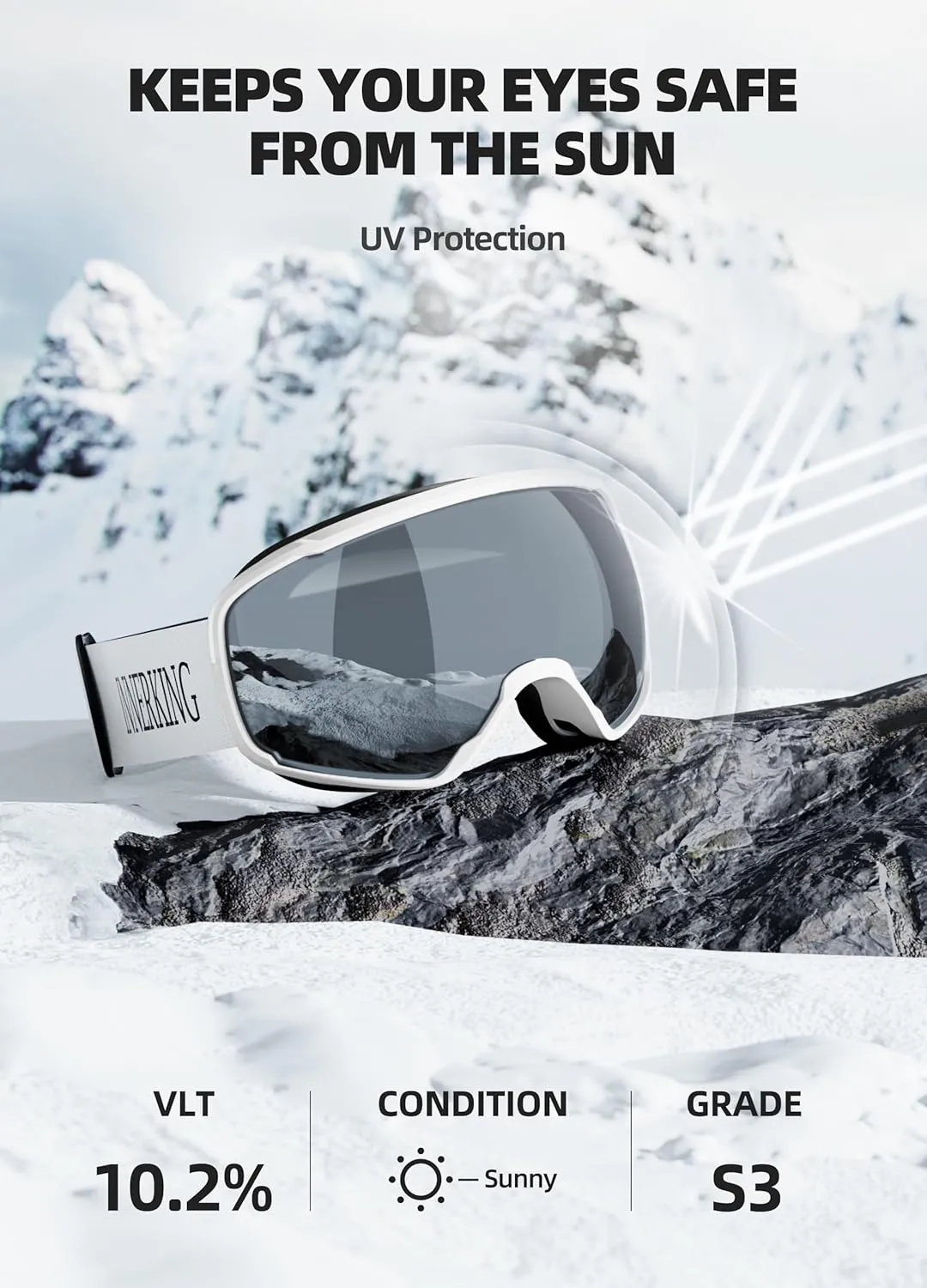 Snowboard Helmet Set with Goggles for Adults, Sturdy PC Shell & Shock-Absorbing EPS Foam & Soft Lining, Snow Sports Helmet and Glasses for Men and Women