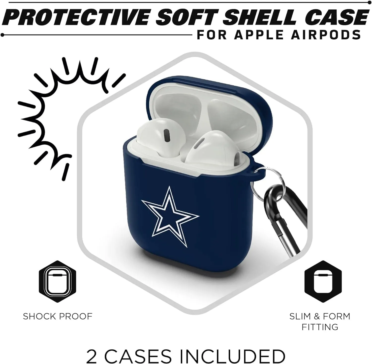 SOAR NFL Unisex Protective Case for Apple Airpods - 2 Pack