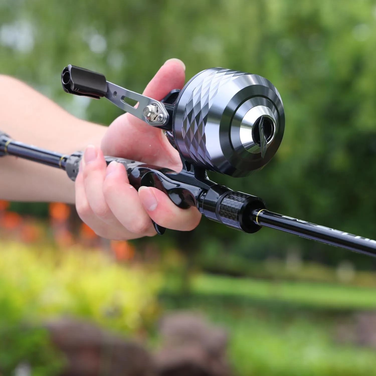 Sougayilang Spincast Reel and 2-Piece Fishing Rod Combo, Durable Fishing Rod with EVA Handle, Anti-Reverse Reel with Pre-Spooled