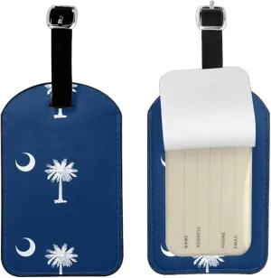 South Carolina Flag Print Airplane Luggage Tag Elegant Luggage Tag 4.3 X 2.76 Inch for Suitcases Travel Bags