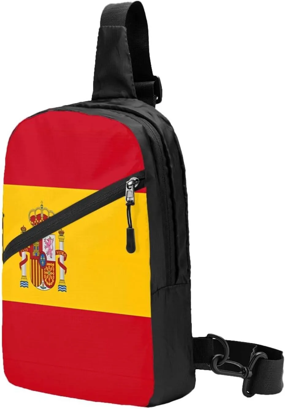 Spain Spanish Espana Flag Crossbody Bag Portable Sling Bags Foldable Chest Daypack Reusable Sports Shoulder Backpack Diagonally Casual Rucksack Travel Bag