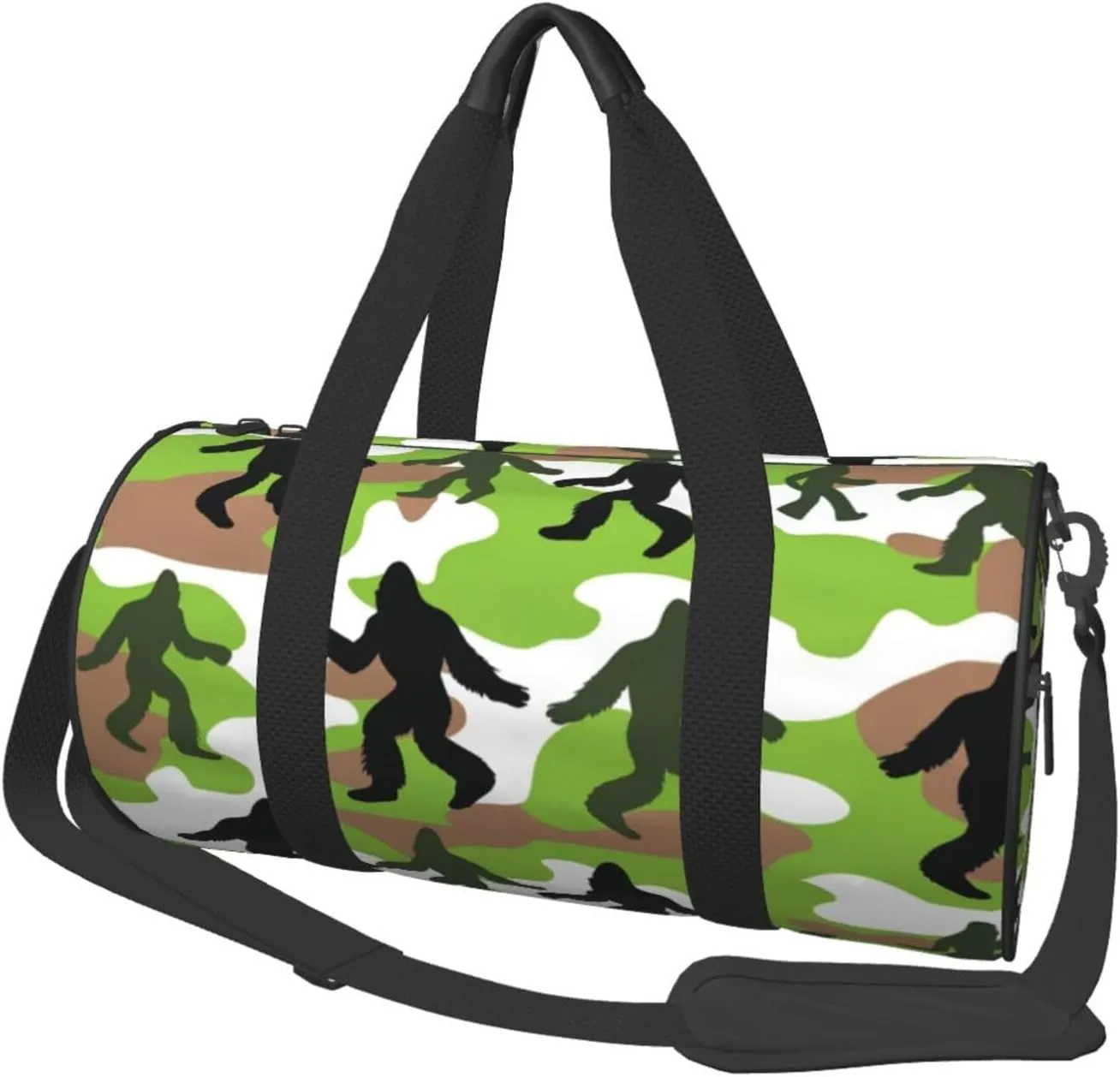 Sports Duffel Bag Sasquacth-Camouflage-Poses Foldable Travel Tote Bag Weekender Sleepover Carry On Bag