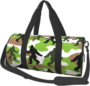 Sports Duffel Bag Sasquacth-Camouflage-Poses Foldable Travel Tote Bag Weekender Sleepover Carry On Bag