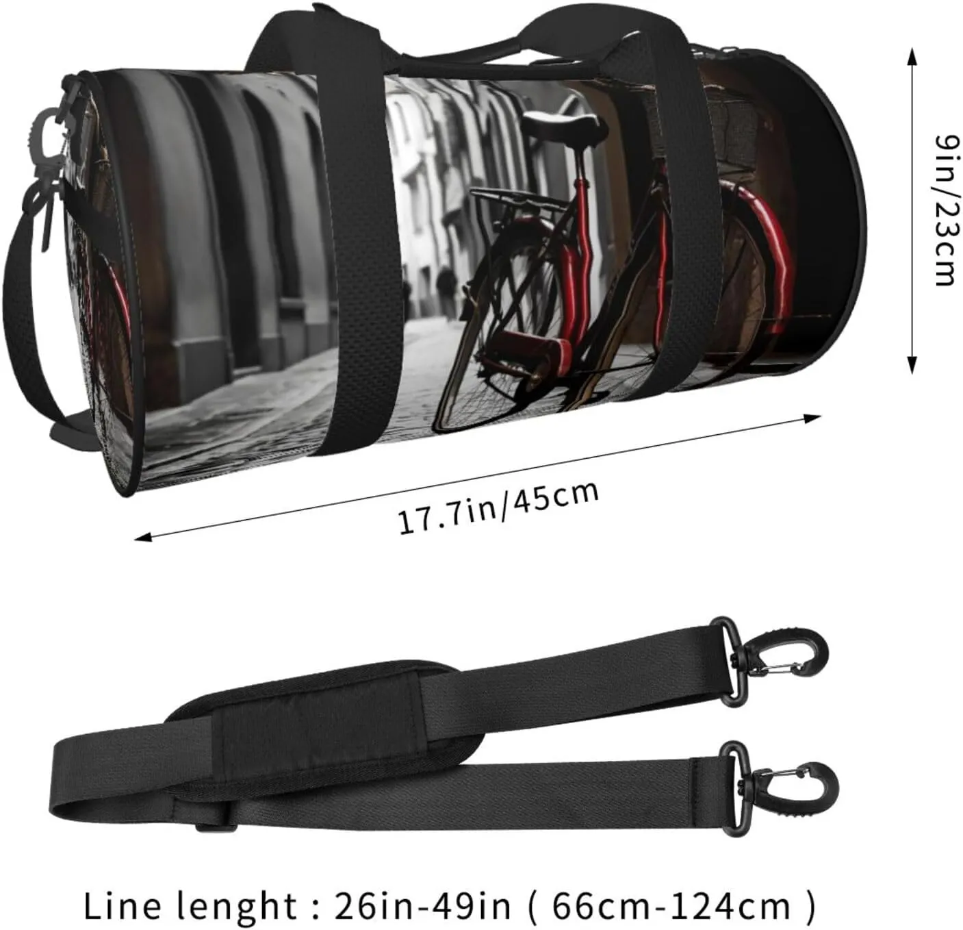 Sports Gym Bag for Women Men Travel Duffel Bag Tote Weekender Bag Carry on Overnight Bag for Travel Swimming Fitness Workout Sports Street Bicycle Duffle Bag