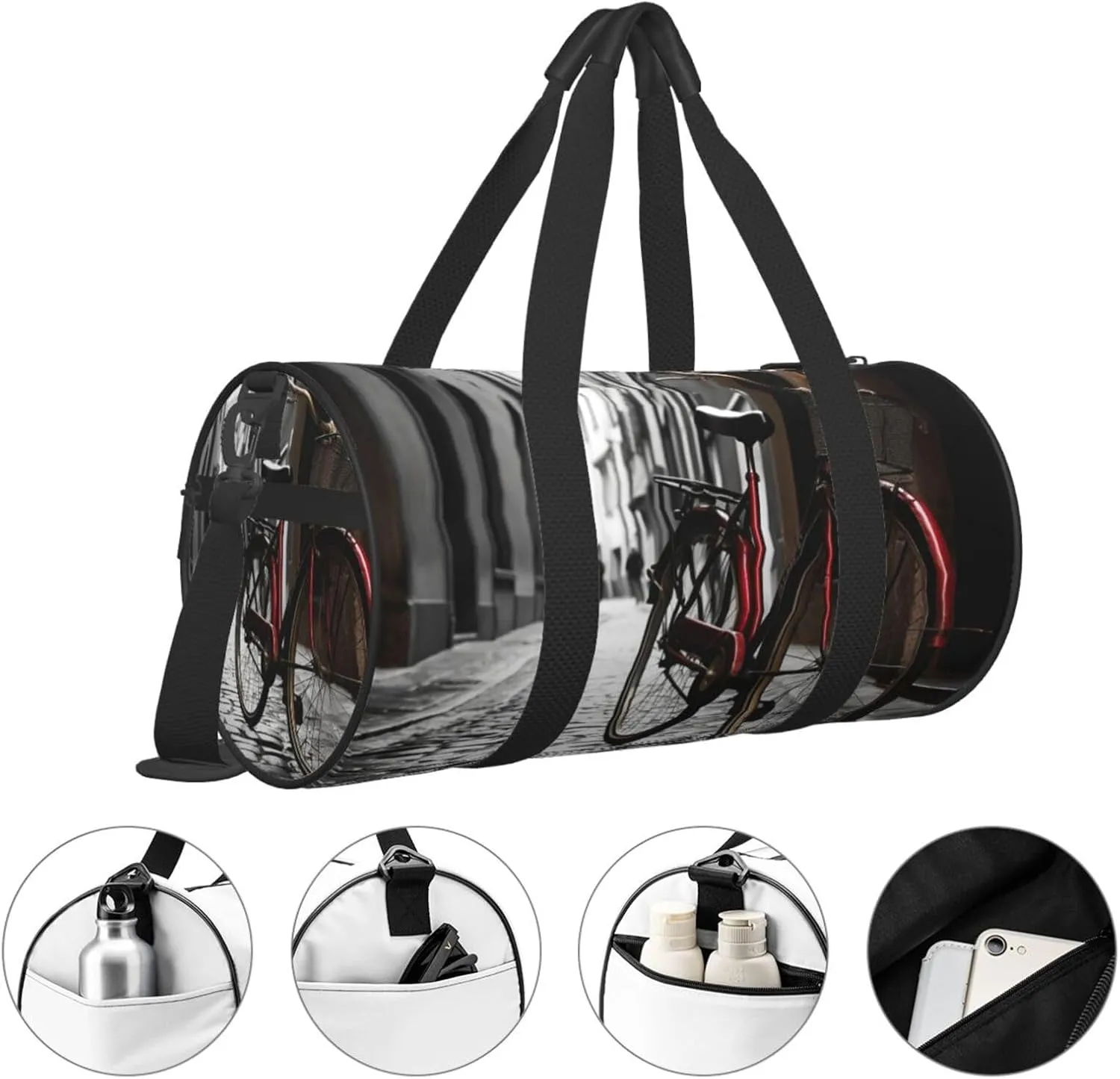Sports Gym Bag for Women Men Travel Duffel Bag Tote Weekender Bag Carry on Overnight Bag for Travel Swimming Fitness Workout Sports Street Bicycle Duffle Bag