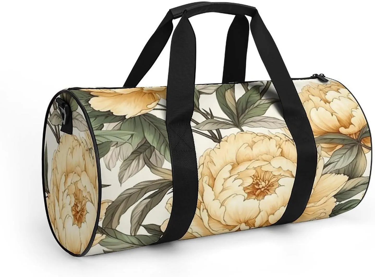 Sports Gym Bag for Women Men Travel Duffel Bag Tote Weekender Bag Peony Flower Pattern Carry on Overnight Bag for Travel Swimming Fitness Workout Sports Duffle Bag