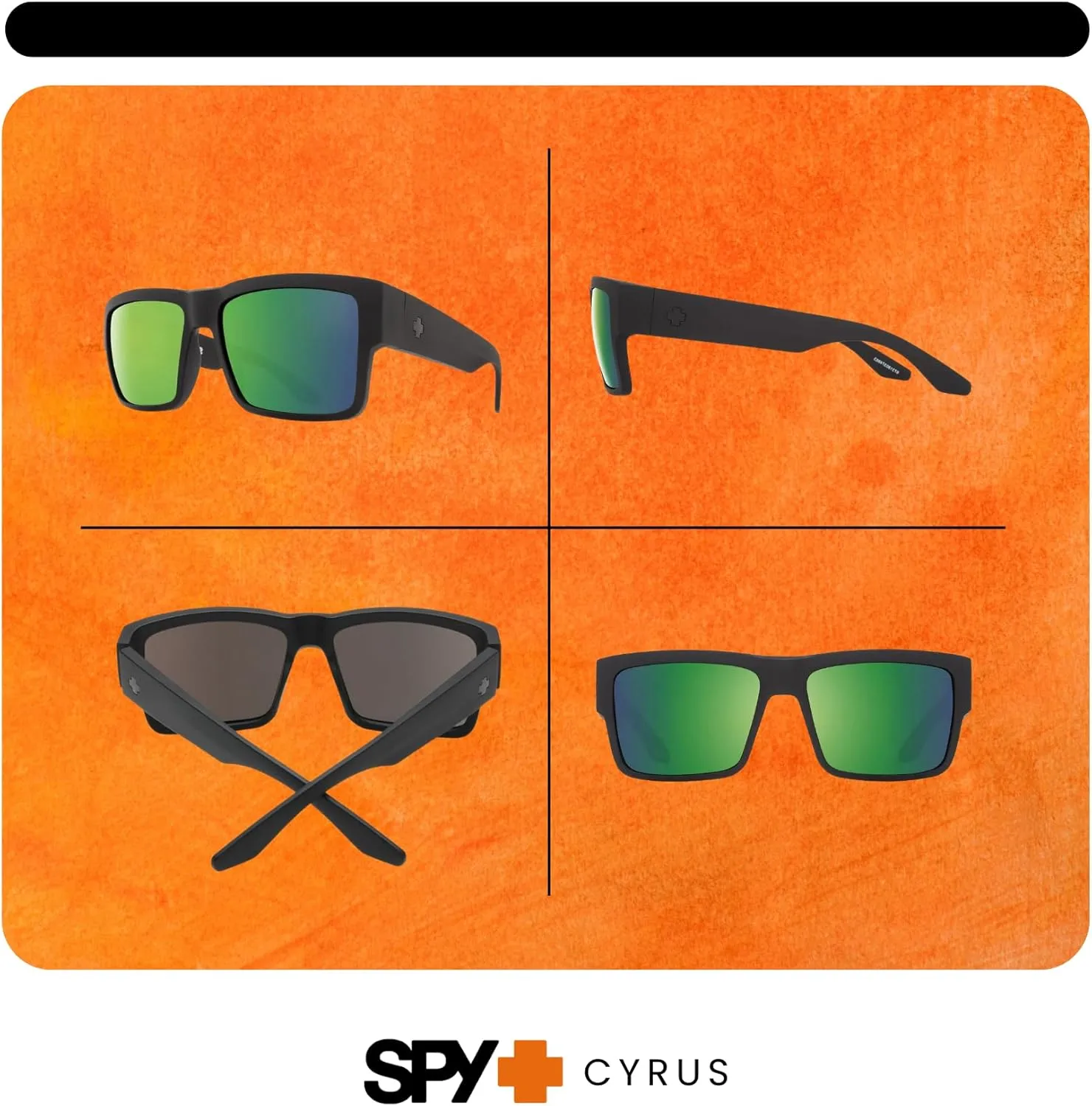 SPY Cyrus Square Sunglasses for Men for Women   BUNDLE with Designer iWear Eyewear Kit