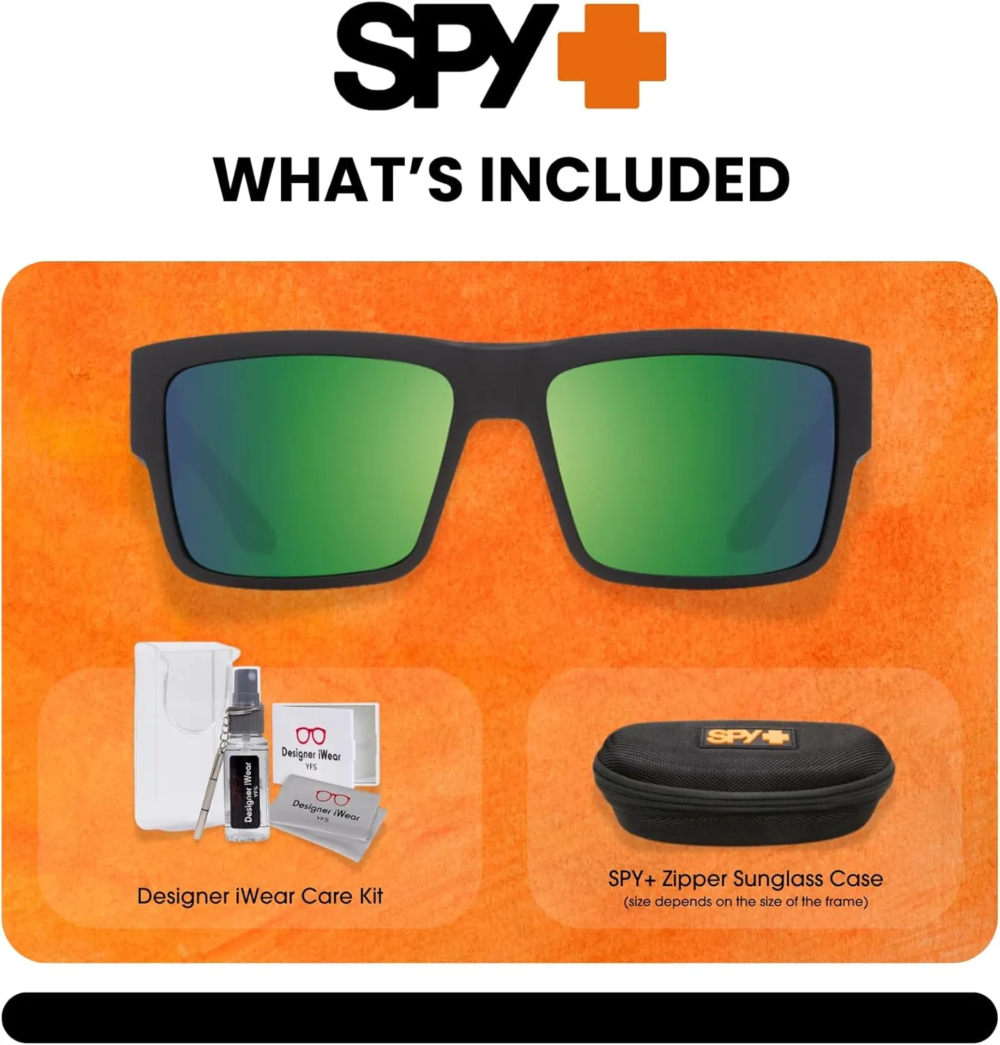 SPY Cyrus Square Sunglasses for Men for Women   BUNDLE with Designer iWear Eyewear Kit