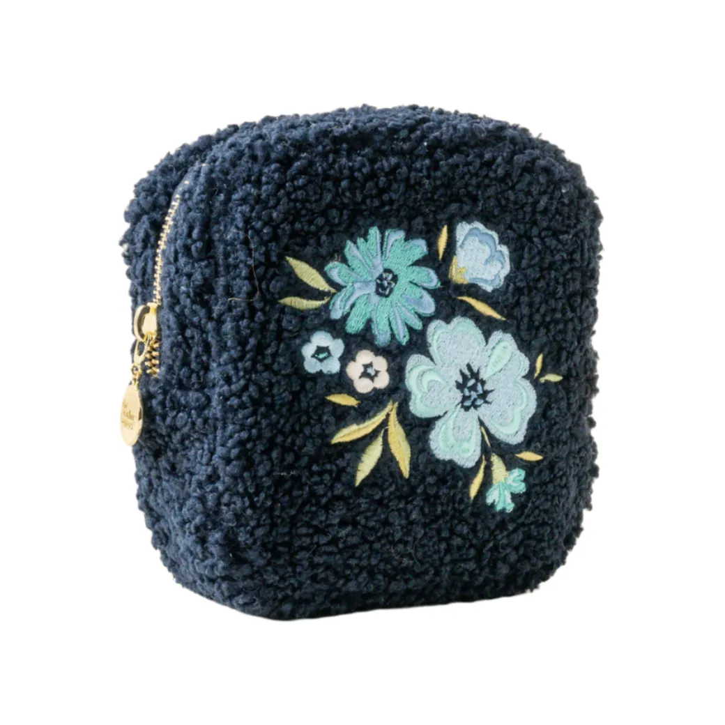 Square Teddy Pouch - Floral Navy