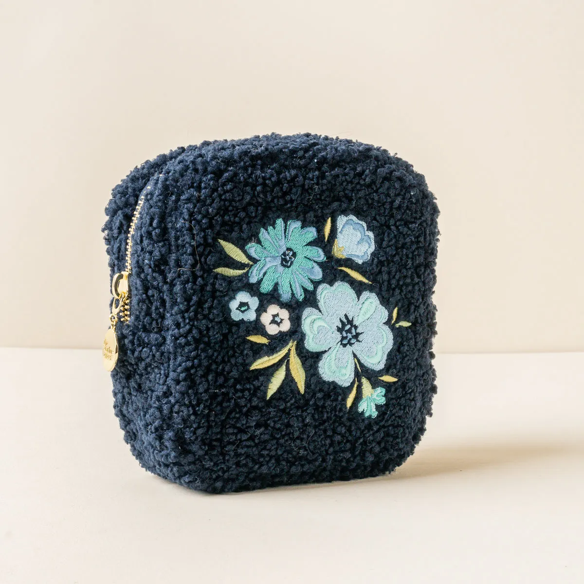 Square Teddy Pouch - Floral Navy