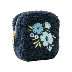 Square Teddy Pouch - Floral Navy
