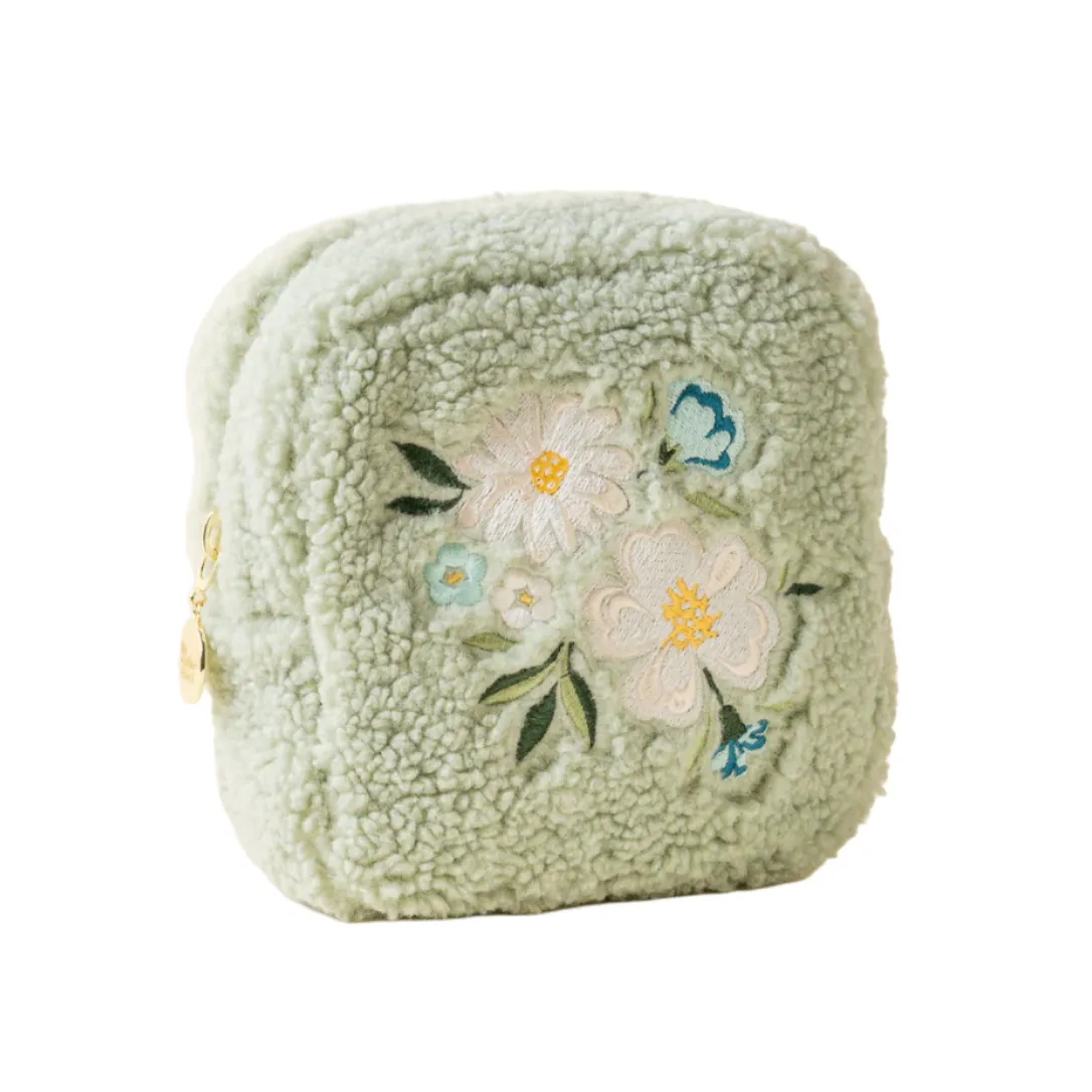 Square Teddy Pouch - Floral Sage