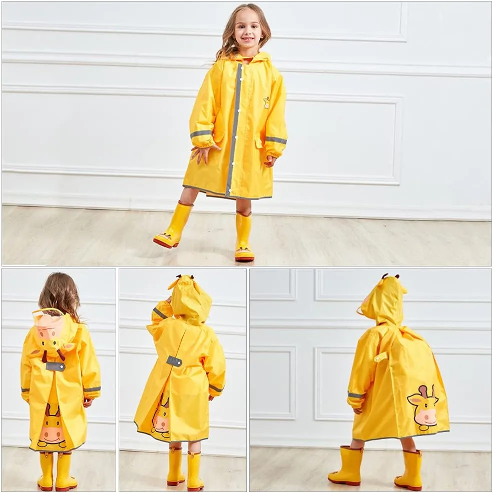 SSAWcasa Rain Poncho Kids with Hood, Toddler Rain Jacket Coat Girls Boys, Children Baby Raincoat Rainwear Gear Outerwear