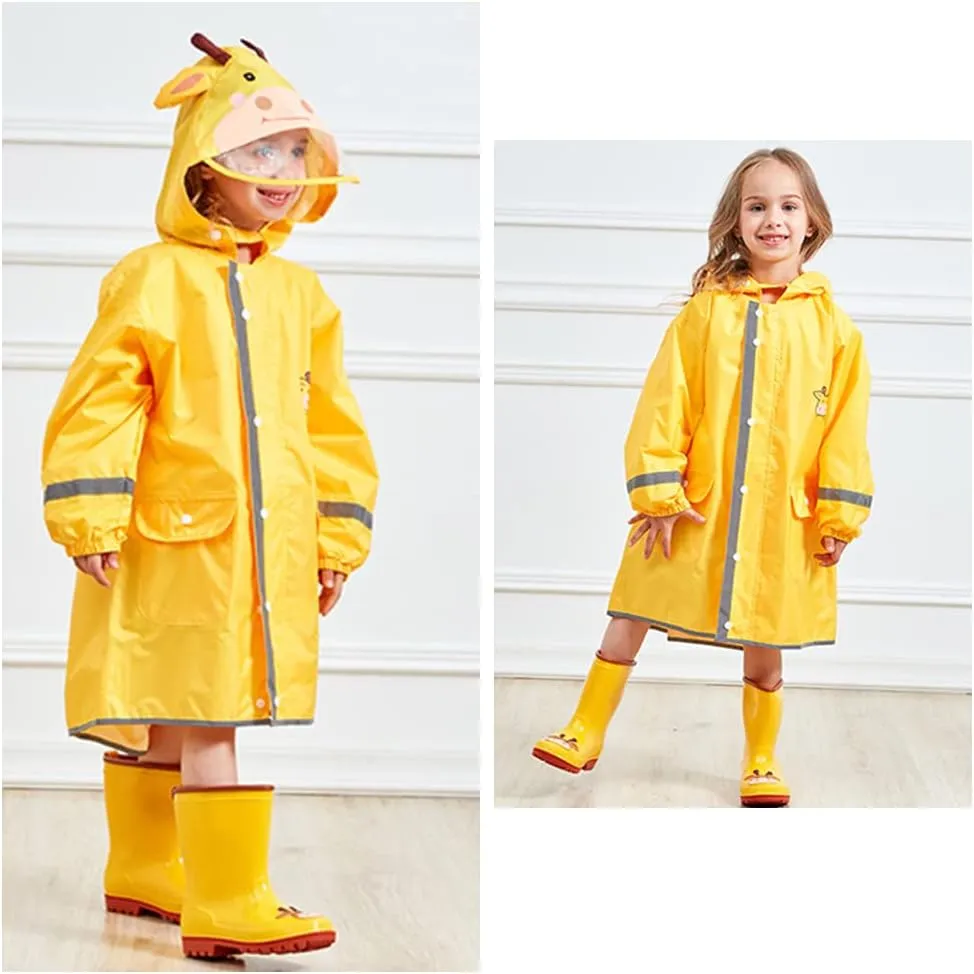 SSAWcasa Rain Poncho Kids with Hood, Toddler Rain Jacket Coat Girls Boys, Children Baby Raincoat Rainwear Gear Outerwear