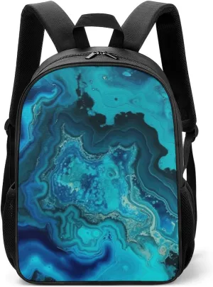 Stylish Backpack, Bright Aqua Blue Turquoise Print Durable Backpack Travel Backpack Hiking Backpack Ergonomic Backpack Comfortable Backpack, Style