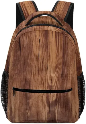 Stylish Backpack, Brown Wood Grain Print Durable Backpack Travel Backpack Hiking Backpack Ergonomic Backpack Comfortable Backpack