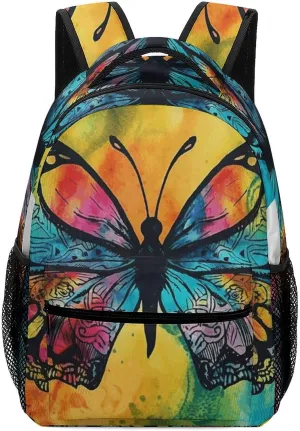 Stylish Backpack, Butterfly Tie Dye Print Durable Backpack Travel Backpack Hiking Backpack Ergonomic Backpack Comfortable Backpack