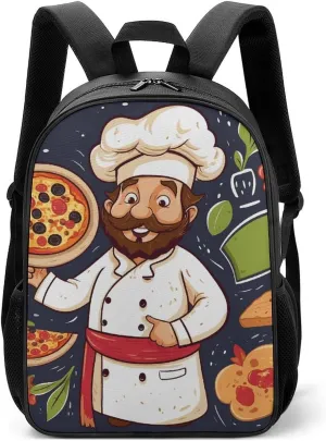 Stylish Backpack, Chef Pizza Print Durable Backpack Travel Backpack Hiking Backpack Ergonomic Backpack Comfortable Backpack, Style