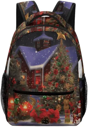 Stylish Backpack, Christmas Cheer Print Durable Backpack Travel Backpack Hiking Backpack Ergonomic Backpack Comfortable Backpack