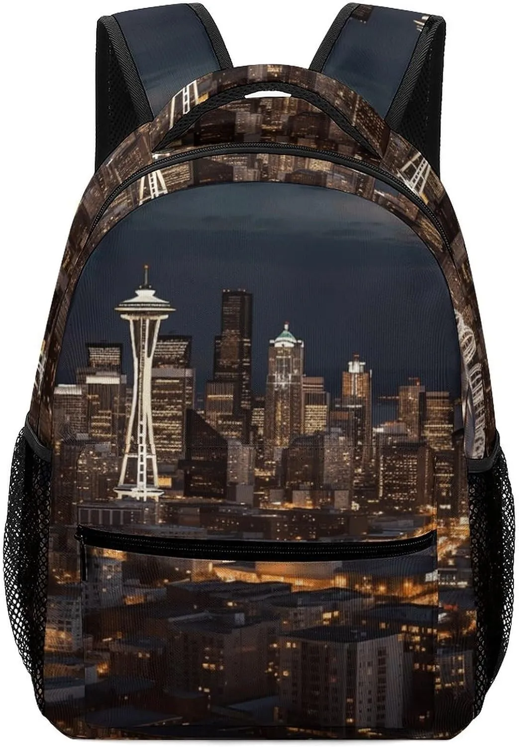 Stylish Backpack, City Seattle Print Durable Backpack Travel Backpack Hiking Backpack Ergonomic Backpack Comfortable Backpack