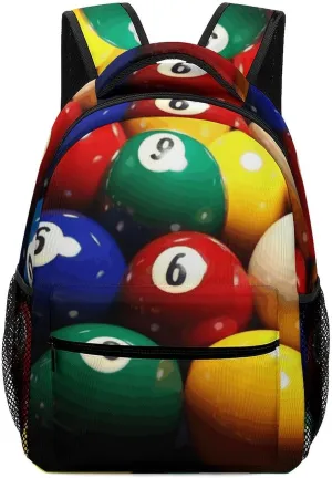 Stylish Backpack, Color Billiards Print Durable Backpack Travel Backpack Hiking Backpack Ergonomic Backpack Comfortable Backpack, Style