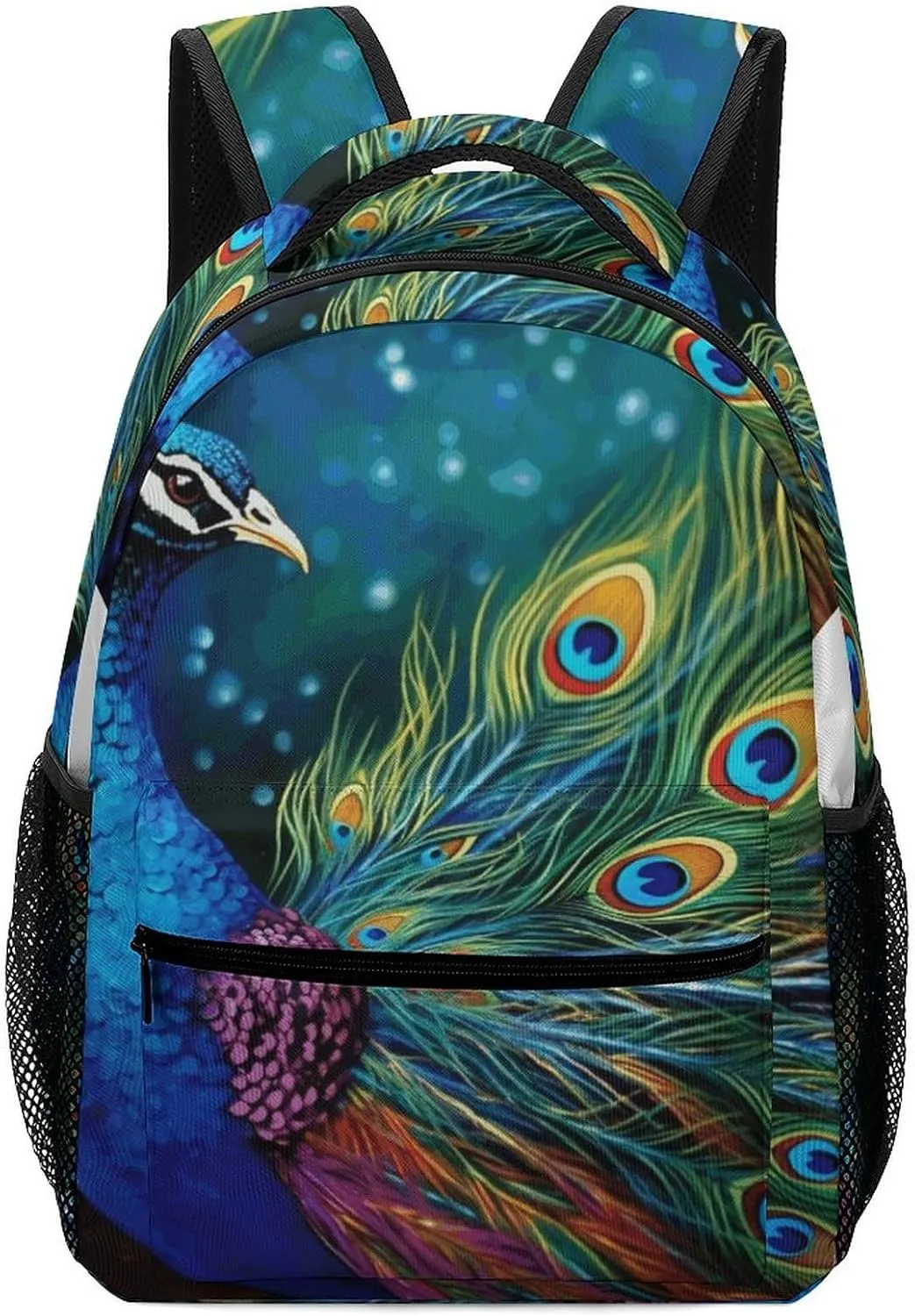 Stylish Backpack, Colored Peacock Print Durable Backpack Travel Backpack Hiking Backpack Ergonomic Backpack Comfortable Backpack