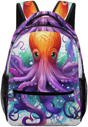 Stylish Backpack, Colorful Octopus Print Durable Backpack Travel Backpack Hiking Backpack Ergonomic Backpack Comfortable Backpack
