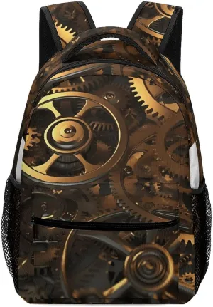 Stylish Backpack, Cool Steampunk Gears Print Durable Backpack Travel Backpack Hiking Backpack Ergonomic Backpack Comfortable Backpack, Style
