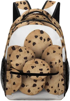 Stylish Backpack, Food Chocolate Chip Biscuits Print Durable Backpack Travel Backpack Hiking Backpack Ergonomic Backpack Comfortable Backpack
