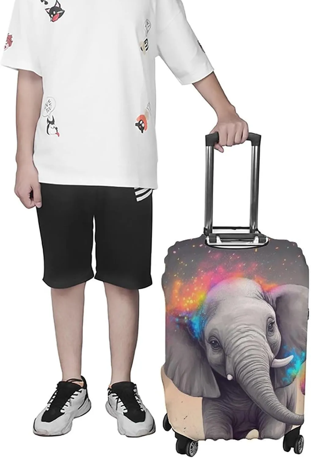 Suitcase Covers for Luggage Animal Cartoon Elephant Fashion Luggage Cover Washable Protector Waterproof Suitcase Cover Anti-scratch Travel Suitcases Covers Case for 19-32 Inch Luggages M