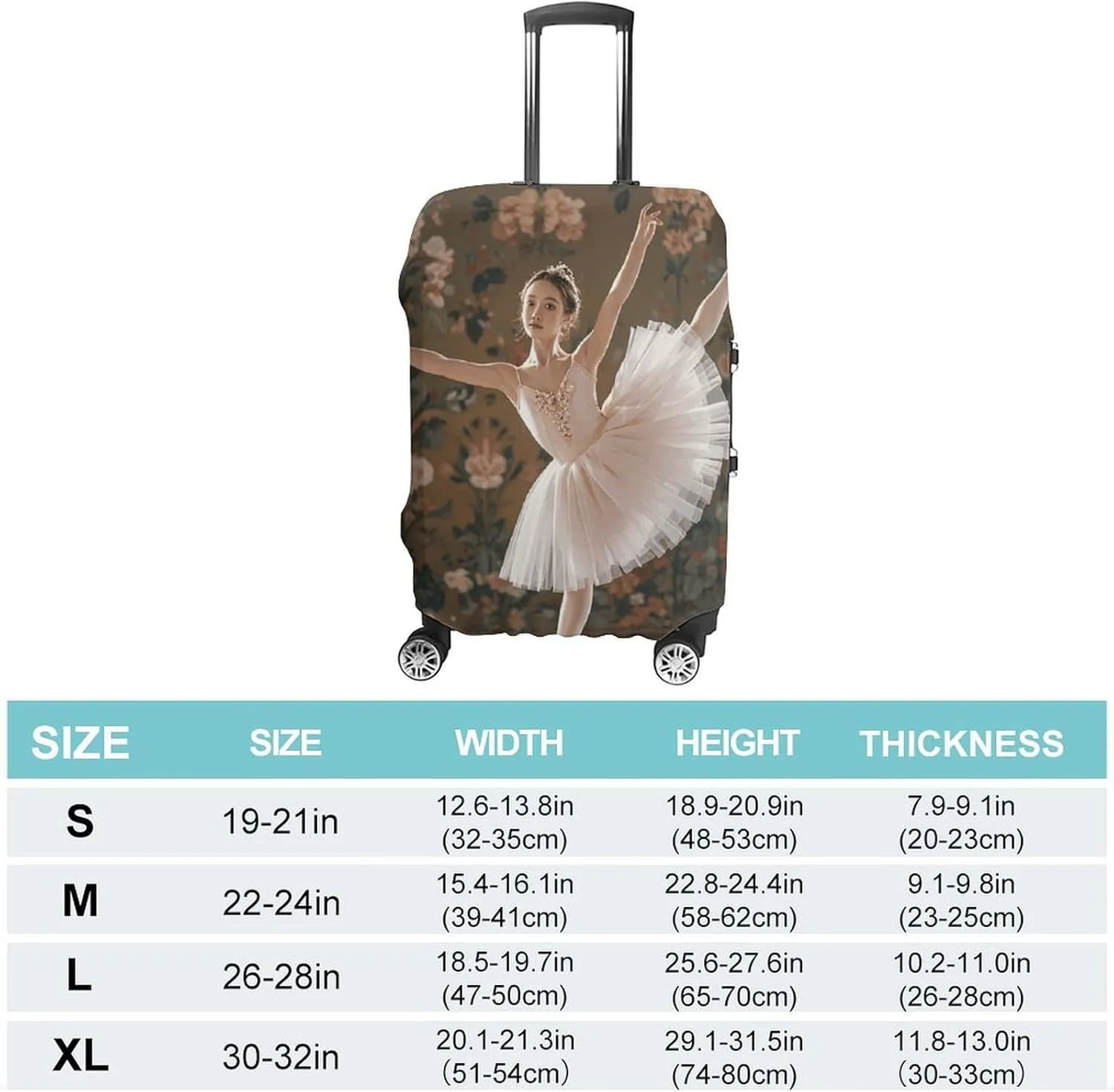 Suitcase Covers for Luggage Ballerina Dance Fashion Luggage Cover Washable Protector Waterproof Suitcase Cover Anti-scratch Travel Suitcases Covers Case for 19-32 Inch Luggages XL