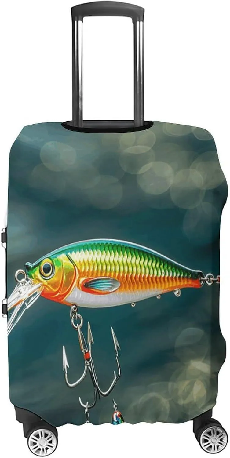 Suitcase Covers for Luggage Fishing Lure Style Fashion Luggage Cover Washable Protector Waterproof Suitcase Cover Anti-scratch Travel Suitcases Covers Case for 19-32 Inch Luggages L