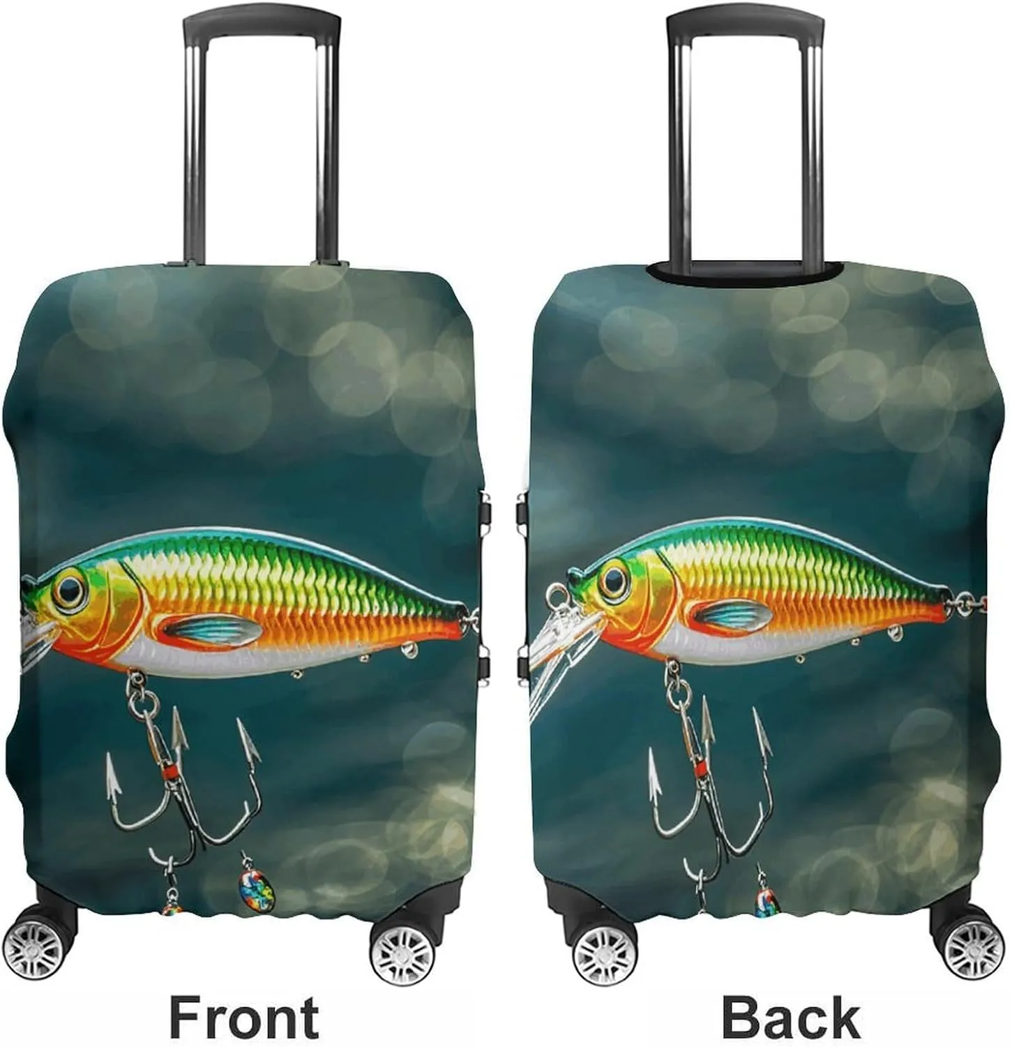 Suitcase Covers for Luggage Fishing Lure Style Fashion Luggage Cover Washable Protector Waterproof Suitcase Cover Anti-scratch Travel Suitcases Covers Case for 19-32 Inch Luggages L