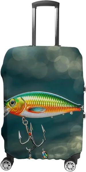 Suitcase Covers for Luggage Fishing Lure Style Fashion Luggage Cover Washable Protector Waterproof Suitcase Cover Anti-scratch Travel Suitcases Covers Case for 19-32 Inch Luggages XL